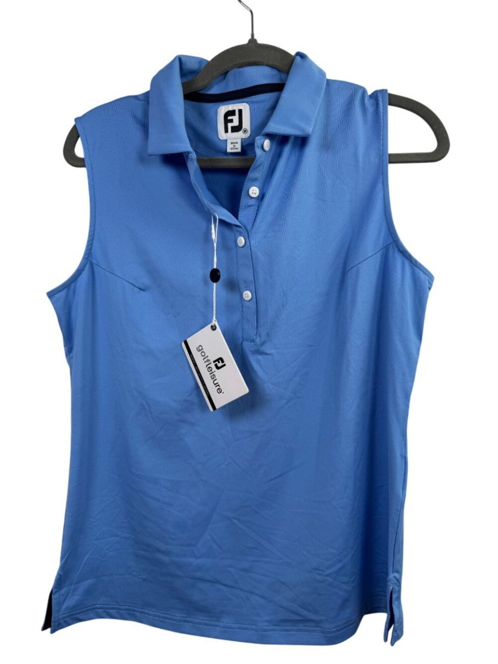 NEW Womens FootJoy Sleeveless Golf Polo Shirt Blue size Medium Golf Performance